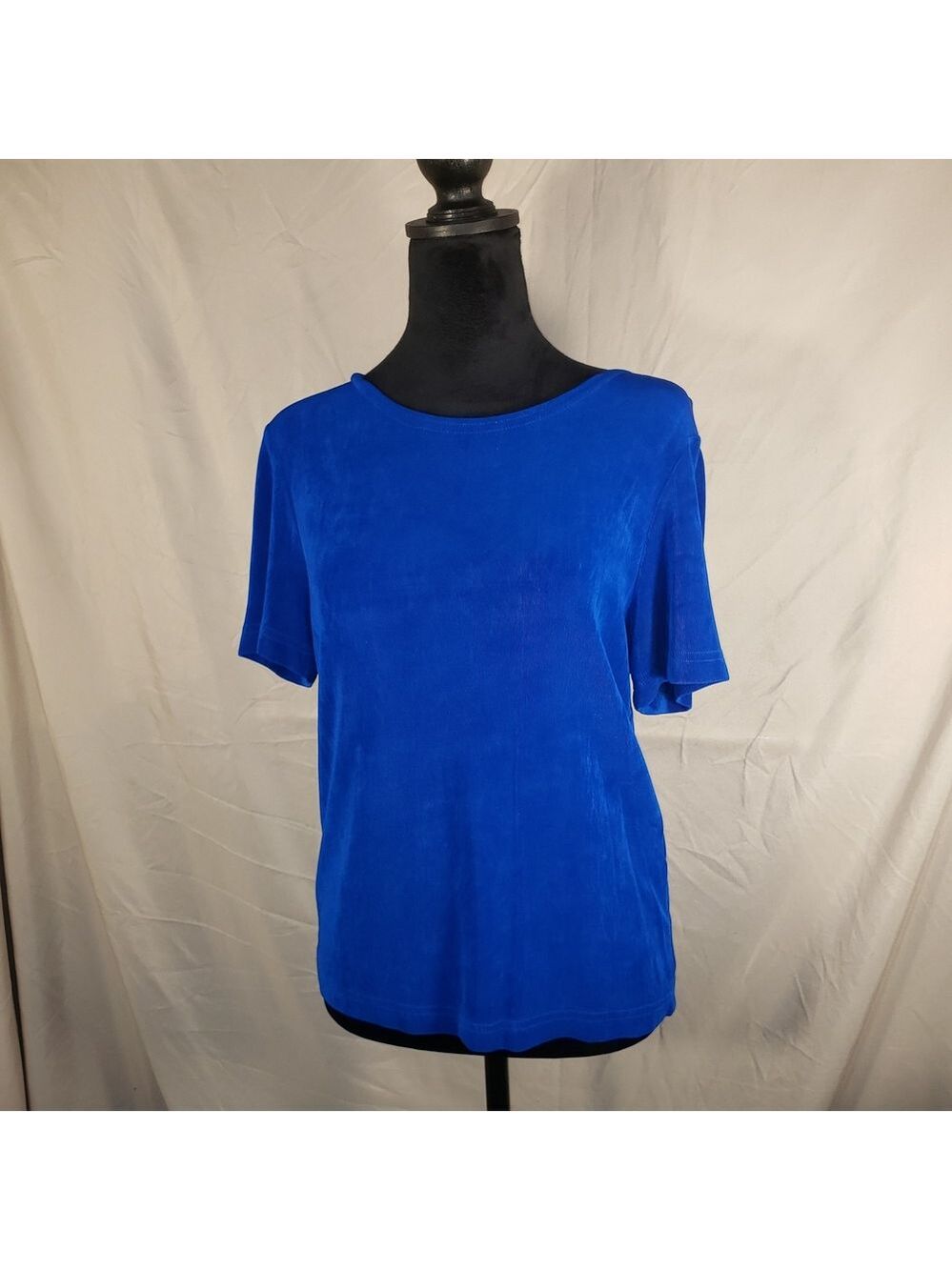 Softwear By Mark Singer Vibrant Blue Short Sleeve Women's Top - M